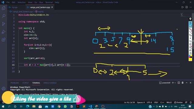 492B Vanya and Lanterns codeforces problem in c++| vanya and lanterns codeforces solution смотреть онлайн