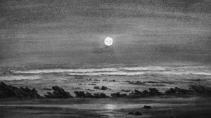 Бесплатный урок акварелью Море. Лунная ночь.