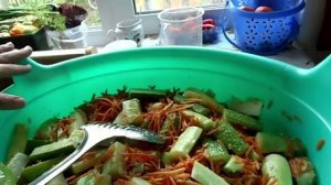 Огурцы по-корейски.  Заготовка на зиму.