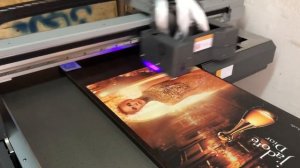 УФ принтер FS-А1UV (60х90см)фотопечать с лаком (глянец) на черном ЛДСП