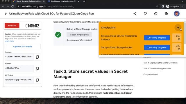 Using Ruby on Rails with Cloud SQL for PostgreSQL on Cloud Run GSP943 смотреть онлайн