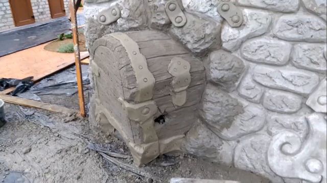 оформление фасада ДОМА под старое дерево, трещина на фасаде лепка по арт бетону.домик рыбака. смотреть онлайн