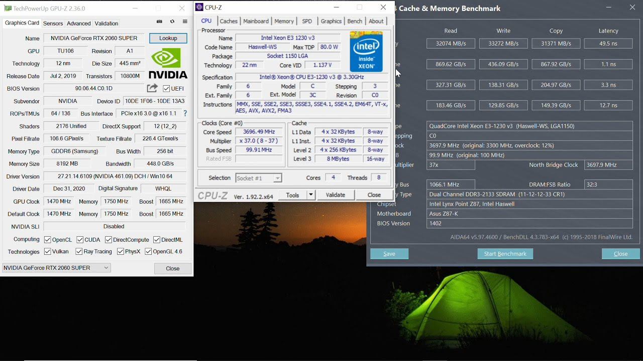 Xeon E3 1230 v3 + RTX 2060 Super Test in 8 games