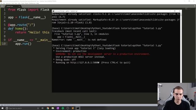 Flask Tutorial #1 - How to Make Websites with Python смотреть онлайн
