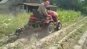 Минитрактор россел и новая косилка ботвы сбивалка картошки