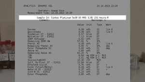 Sintec Platinum 5w30 A5/В5 (из Range Rover 3,0 TDV6, 6 000 км., 231 моточасов).