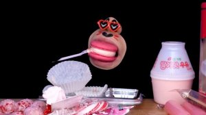 MUKBANG PINK COLOR FOODS 주멍이 핑크 디저트 먹방 RealMouth ASMR EATING SOUNDS