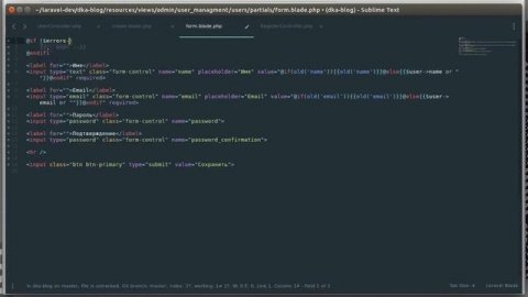 #16 Blog - Laravel система управления пользователями часть 2 | создаем и редактируем | Laravel 5.x