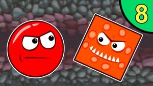 Несносный КРАСНЫЙ ШАР против монстров #8. Каменная пещера 2. Мультик ИГРА Red Ball на Игрули TV