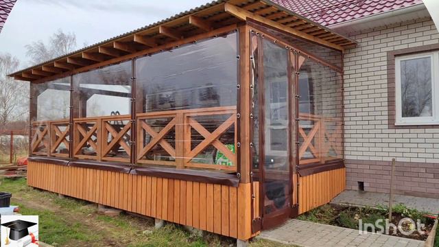 деревянную веранду закрываем жидкими окнами