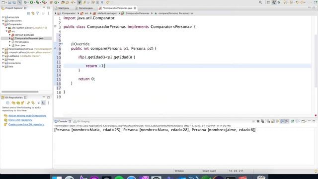 Usando el Interfaz Comparator con ArrayList смотреть онлайн