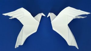 Как сделать птичку из бумаги. Оригами голубь из бумаги