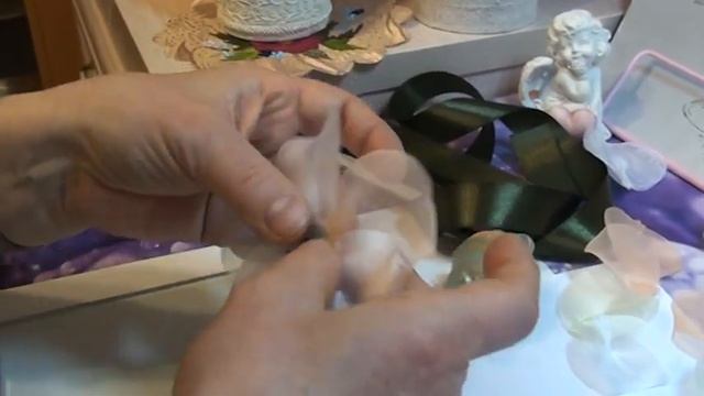 Брошь. Цветок из ткани. часть 2