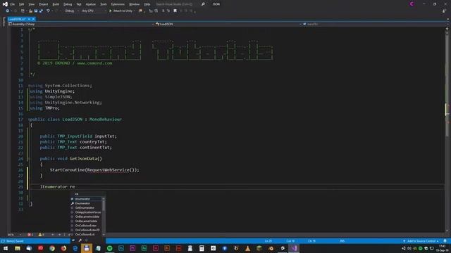 How to read JSON data from a web service in C#  [Intermediate Tutorial - Unity 2019]