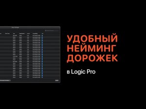 Удобный нейминг дорожек в Logic Pro X [Logic Pro Help]