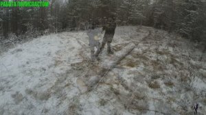 №10. Участок в тайге. Как я перетащил большое, тяжёлое бревно для будущей землянки..mp4