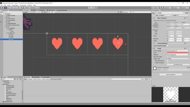 Unity 2D Platformer Tutorial 25 - Health Bar + Lives Counter - смотреть ...