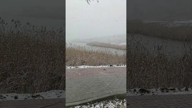 "Снежный заряд" в районе городского озера в Бельцах