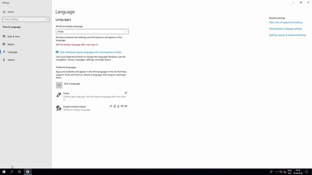 Zmiana języka interfejsu użytkownika Microsoft Windows 10 IoT Enterprise LTCS 2019 смотреть онлайн