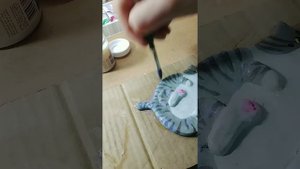 ? Раскрашиваю поделку из глины ? Идея поделки из глины ?