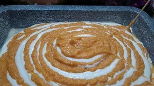 Тающий во рту пирог зебра. Тыква с творогом