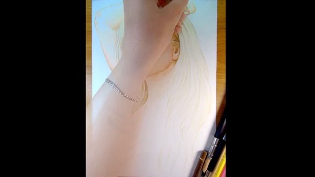 Рисуем портрет цветными карандашами | таймлапс смотреть онлайн