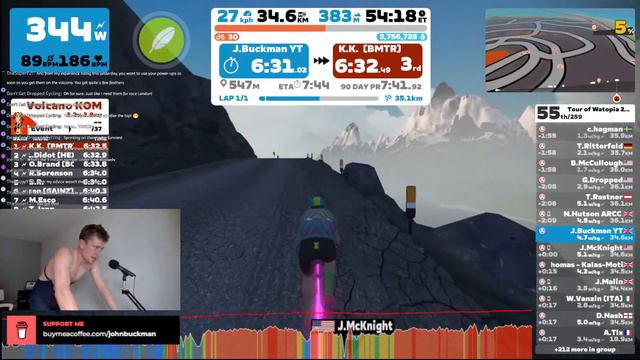 Endurance Ride To Boost FTP | Zwift Ride Tour of Watopia Stage 2 смотреть онлайн