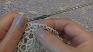 Скатерть Морская жемчужина. Филейное вязание. Вяжем с 1-10 ряд.