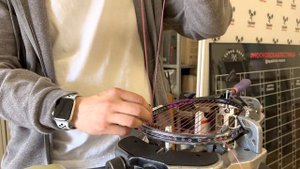 Как перетянуть сквош ракетку EYE X.LITE Control 120. Squash racket Restringing EYE X.LITE CONTROL