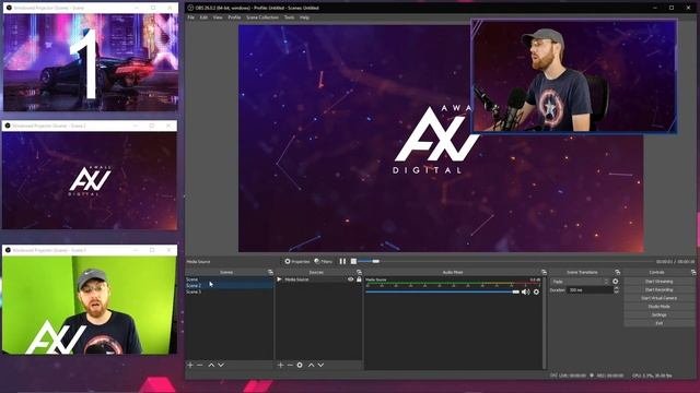OBS Studio: How To Preview Multiple Scenes -- Windowed Projector (Scene) (OBS Studio Tutorial)