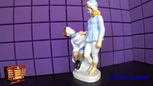 Фарфоровая статуэтка "ДЕВОЧКИ ПОДРУЖКИ НА КАТКЕ " ЛФЗ #антиквариат #статуэтки #ЛФЗ