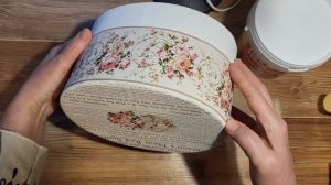 ДЕКОРирование ОВАЛЬНОЙ шкатулки из КАРТОНА - Картонная шкатулка с розами - Поделки из картона