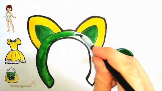 Платье ободок сумочку туфельку как нарисовать. Украсить рисунок блестками. Рисовать легко для детей смотреть онлайн