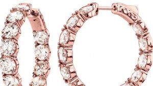 18 KGP Rose Gold Large Stone Couture Hoops