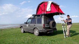 Палатка на крышу автомобиля | Обзор автопалатки Tortuga | Авто - Ленд Ровер Дискавери 1