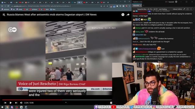 Antisemitic Mob STORMS Airport in Russia | Hasanabi reacts смотреть онлайн