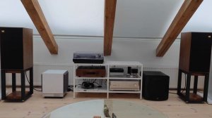 Wharfedale Linton + SVS SB-2000 playing Back in the water, Haevn