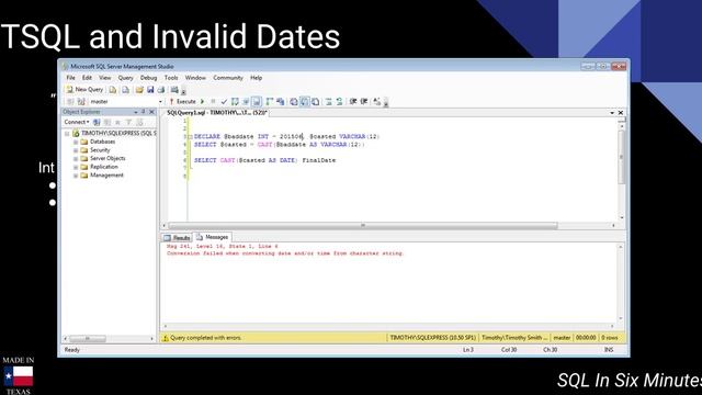 Error: "The conversion of a varchar data type to a datetime data type resulted in an ..." смотреть онлайн