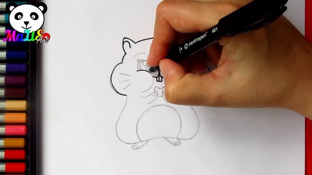 Как нарисовать милого ХОМЯКА легко и просто | Як намалювати хом'яка | How to Draw a Hamster Easy