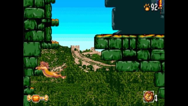 Sega Mega Drive 2 (Smd) 16-bit The Lion King 2 Zone 2 The Great Wall Прохождение