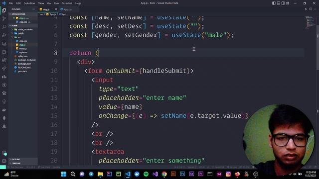 Full React Tutorial #14 -Basics of Form Handling | Handle Inputs |Submit Form in react js | forms