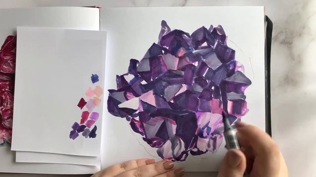 Урок рисования маркерами Аметиста