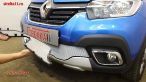 Защита радиатора RENAULT SANDERO STEPWAY II рестайлинг 2018г..в (Хром) - strelka11.ru
