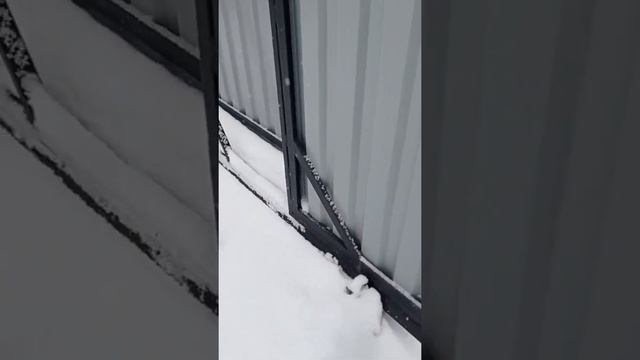 Обзор откатных ворот по схеме Якселя зимой. смотреть онлайн