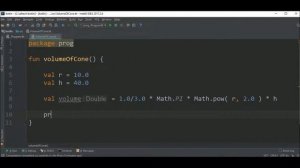 volume of cone in kotlin