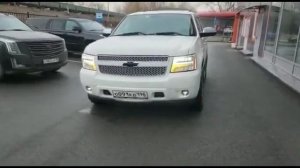 Фары Chevrolet Tahoe 07-14 светодиодные AlphaRex серия NOVA хром на белой машине