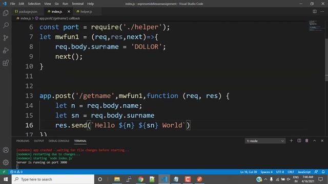 Lecture 331 - WebTraining101 Express Middleware  Assignment4  Solution #coding #webdevelopment
