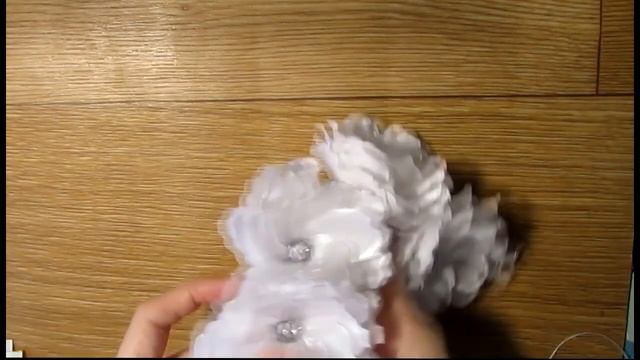 Резинка на Пучок на Гульку Канзаши Мастер класс, DIY Kanzashi tutorial смотреть онлайн
