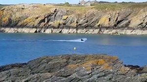 Playing on the Yamaha waverunner XLT 1200 in porth Llanlleiana