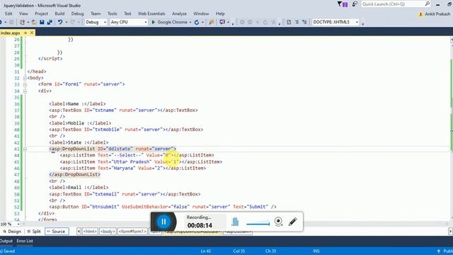 How we can use jquery client side validation in asp.net web forms | Coding Solutions With Ankit